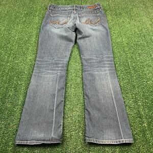 Express Jeans Women's 0S 30x29 Blue Barely Boot Zelda Ultra Low Rise Stretch Y2K